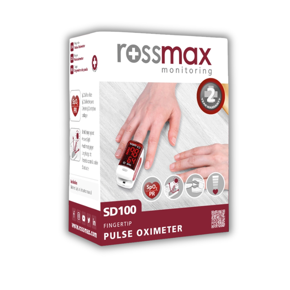 Rossmax SD100 Fingertip Pulse Oximeter – Accurate Oxygen & Pulse Monitor